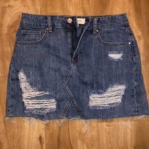 PACSUN Distressed Denim Skirt